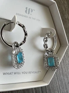 Bomb Party Aqua Blau Rhodium Creolen Abend Sommer Serenade ER24397 - Bild 1 von 3