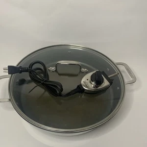 "Sartén eléctrica de acero inoxidable de 7 cuartos totalmente revestida #SK492D50 con tapa de 14"" de diámetro" - Imagen 1 de 7
