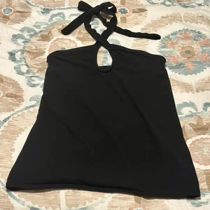 Torrid Baumwolle Retro Chic Foxy Neckholder Top Gr. 1 schwarz Schlüsselloch Lagenlook Rock Pin-up - Bild 1 von 5