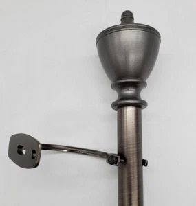 Aristotle 1" Adjustable Curtain Rod - Pewter, Three Sizes - Picture 1 of 2