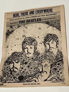 Original 1966 THE BEATLES HERE THERE AND EVERYWHERE Sheet Music Capitol Record - Picture 1 of 9