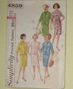 Chaqueta falda mujer costura simplicidad vintage patrón talla 16 #4859 - Imagen 1 de 2