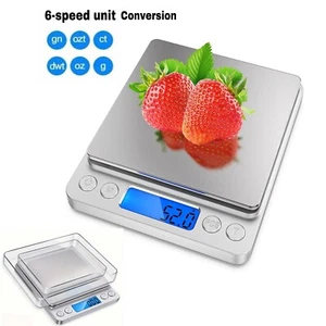 Digital Weight Scale Kitchen Jewelry Gold Grain Food MiniSize Gram 3000g x 0.1g - Picture 1 of 11