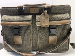 Vintage große Reisetasche 4 Fächer Tweed und Leder Atlantic - Bild 1 von 15