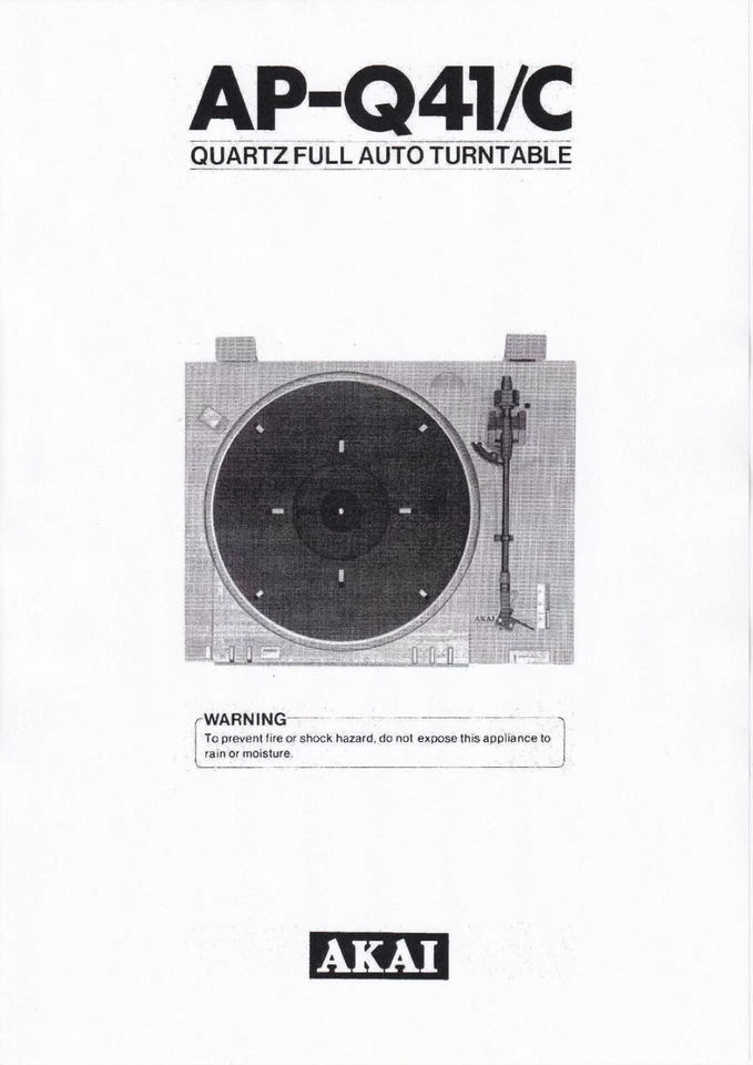 Bedienungsanleitung-Operating Istruzioni per Akai AP-Q41 IN Inglese - Immagine 1 di 1