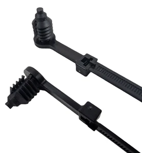 500 Avery Dennison 20032-0 Offset Kabelbinder 7,5"/190mm schwarz 9,5mm Bohrung NEU - Bild 1 von 4