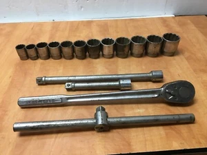 Vintage Craftsman USA 16pcs 3/4" Drive Socket Set SAE 1-1/16" to 2" =V= series - Picture 1 of 14
