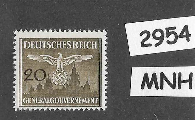 #2954    MNH official stamp Sc N030 1943 Swastika Third Reich Occupied Poland - Image 1 of 1