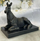 Huge Sale 13" work Statue Pure Bronze Marble Dolichohippus zebra pinto Horse