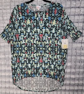 LuLaRoe Irma Multicolor T-shirt Women's XXS Tunic Chevron Striped Boho Top - Picture 1 of 2