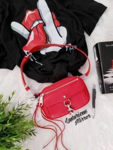 Rebecca Minkoff Mujer Cinturón Bolso Blythe Fanny Pack Cuero Rojo Rectángulo S Nuevo - Imagen 1 de 7