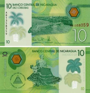 Nicaragua 10 Cordoba 2019 UNC Polymer (P209) - Picture 1 of 1