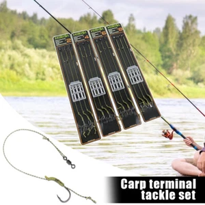 3x Carp Fishing Rigs Ready Made Rig 2/4/6/8# Europe Feeder Group Carp Hook - Bild 1 von 12