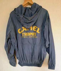 Camel Trophy Off-road adventure Hoodie Nylon Jacket One Size Blue Vintage 90s - Picture 1 of 23