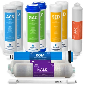1 Year Alkaline Ultraviolet Reverse Osmosis Replacement Set – 11 Filter – 100GPD - Picture 1 of 9