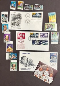 StampTLC US C76 BVI Ghana ROC Qatar Apollo 11 HAND STAMPED Combo FDC Mint NH VF - Picture 1 of 11