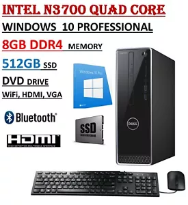 Dell i3252 SFF PC Intel N3700 8GB RAM 512GB SSD DVD ~Win10 Pro~ Office 2021 Pro - Picture 1 of 6