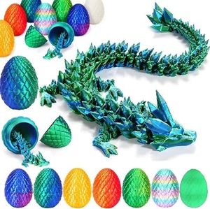 3D-gedrucktes Drachenei Kristalldrache Zappelspielzeug voll beweglicher Drache Geschenke - Bild 1 von 19