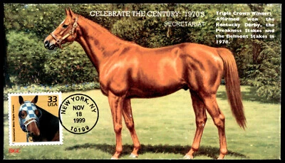 1999 Triple Crown FDC Affirmed 1978 Kentucky Derby Winner BGC Cachet - Image 1 of 2