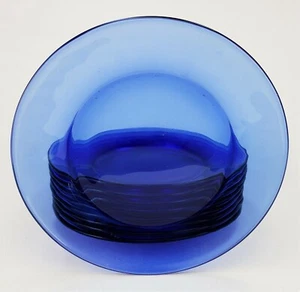 Cobalt Blue Salad Plate With Textured Rim  7⅜"  Set of 8 - Picture 1 of 9