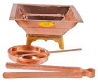 Pure Copper Hawan Kund Set Agnihotra Kit with Chimtha ,Achmani & Plate