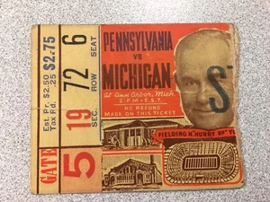 Michigan vs. Pennsylvania 1940 Football Ticket Stub- Big House-RARE - Picture 1 of 2