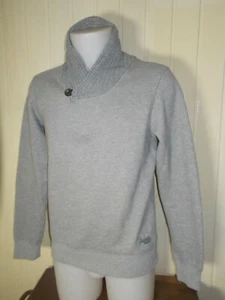 Pull sweat chaud col cheminée tricot gris JAPAN RAGS S/38 logo dos et manche - Picture 1 of 7