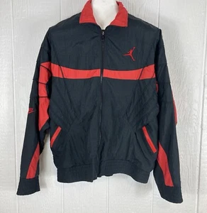 Vintage Nike Air Jordan Flight Club Jacke Jumpman Original Schwarz Rot L XL 80er 90er - Bild 1 von 16