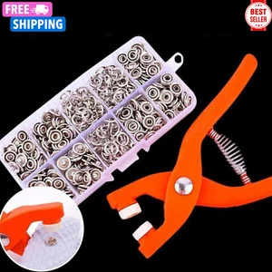 51pcs Metal Snap Fastener Kit with Hand Press Tool Sewing Buttons Fastening Tool - Picture 1 of 11