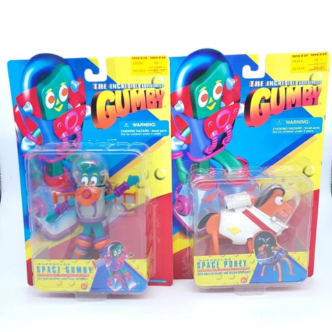 Vintage New NOS 1996 Space Gumby and Space Pokey Lot Sealed Carded Cover