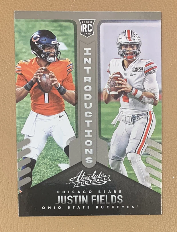 2021 Panini Absolute Football Introductions Justin Fields Rookie Card #INT-8 - Image 1 of 2