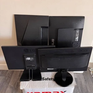 Lot of 4 Cracked Monitors HP/Acer 27" & LG/Acer 22" – Sold as seen/Free Delivery - Picture 1 of 11
