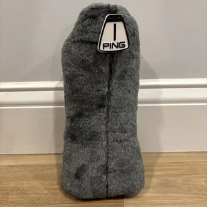 Ping Golf Head Cover “1” Plush Gray Faux Fur Soft 9.5” - Picture 1 of 6