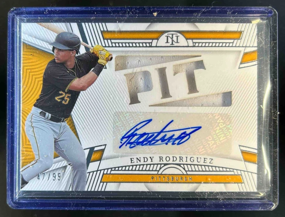 2023 National Treasures Endy Rodriguez Die Cut Material Jersey Auto #47/99 - Image 1 of 2