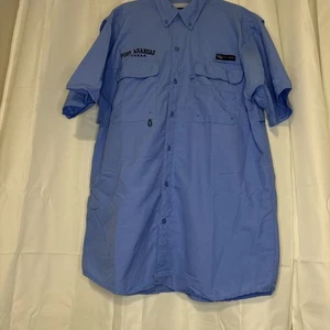 Spicy Tuna belüftetes Angelhemd Herren Large blau Port Aransas TX bestickt - Bild 1 von 11
