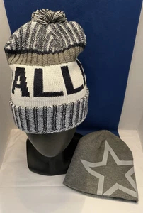 2- Berretti Berretti Dallas Cowboys Logo Squadra Calcio con Polsini/Pom Pom e Teschio Adulto - Foto 1 di 10