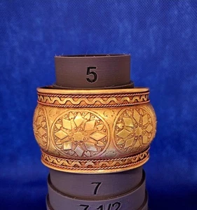bracciale ottone vintage pezzo dichiarazione bohemien inciso a mano made india - Foto 1 di 5