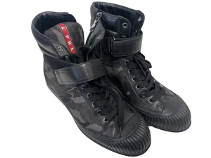 Sports High Cut Sneakers 40 Black Camouflage Women'S Shoes - Picture 1 of 6