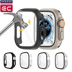 Fr iWatch Series 7/8/10 Ultra 41/42/45/46mm Case Tempered Glass Screen Protector - Picture 1 of 11