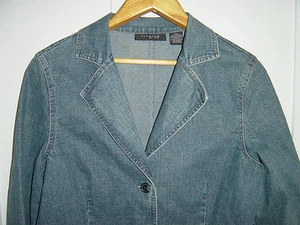 DAMEN BLAU DENIM JEANSJACKE BLAZER "RIVETED BY LEE" BAUMWOLLE, GRÖSSE M - Bild 1 von 5