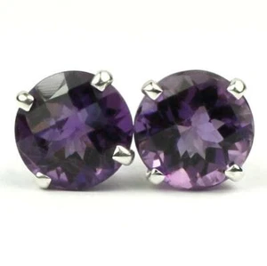 Pendientes de poste de plata esterlina 925, amatista, SE212 - Imagen 1 de 6