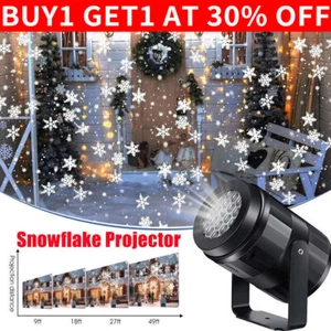 LED Snowflake Christmas Projector Indoor Moving Laser Light Lamp Party Gift 2025 - Picture 1 of 16
