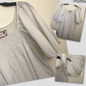 COQUETTE Womens Medium Flutter Sleeve Tunic Blouse Peasant Thin White NWOT - Picture 1 of 13