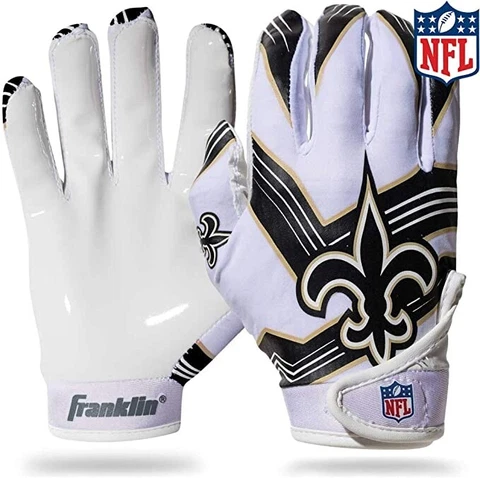 NEW ORLEANS SAINTS-----Receiver Gloves For Kids - Silicone Palm---XS/S Cover