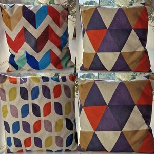 Cubiertas de cojín 100 % algodón para decoración del sofá del hogar con cremallera + relleno - Imagen 1 de 4