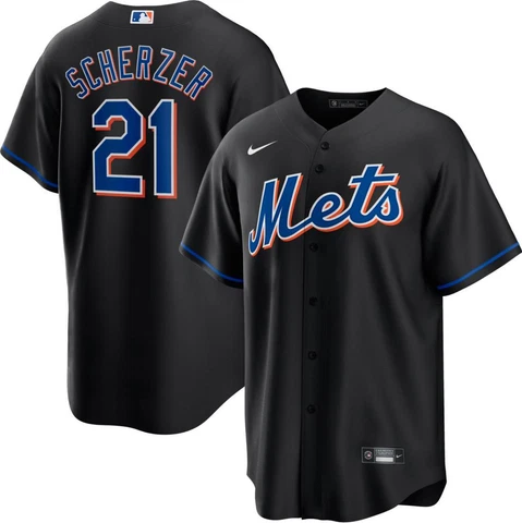New York Mets Max Scherzer Nike Black Alternate Official MLB Player Jersey Cover