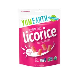 Yum Earth Organic Licorice Strawberry 142g - Picture 1 of 1