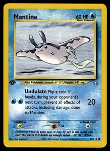 First Edition Mantine #064/111 Neo Genesis Pokemon Near Mint or Better - Picture 1 of 2