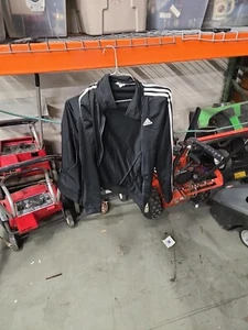 Adidas Black & White Striped Track Suit Jacket Zip Up YOUTH Size  XL 18/20 - Picture 1 of 5