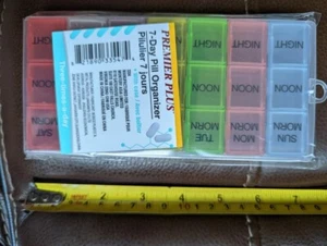 Premier Plus 7-Day Pill Box Organizer 3 Times/Day Case Medicine Colorful - Picture 1 of 3